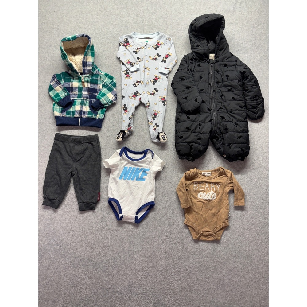 Baby Boy Clothes Bundle 0-6M Nike Disney Carters Calvin Klein Puffer Pram Suit